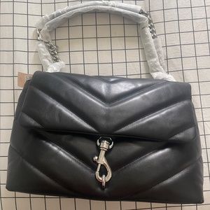 Rebecca minkoff edie maxi - black with silver chain